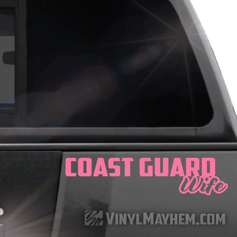 Coast Guard Wife vinyl stickers in CA