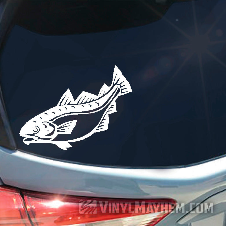 Cod fish vinyl sticker in CA