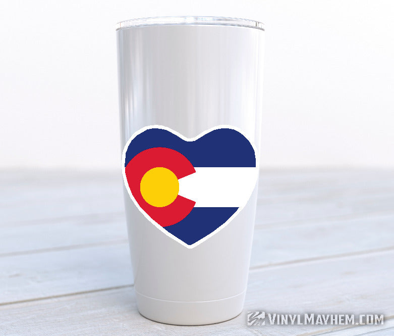 Colorado flag heart sticker