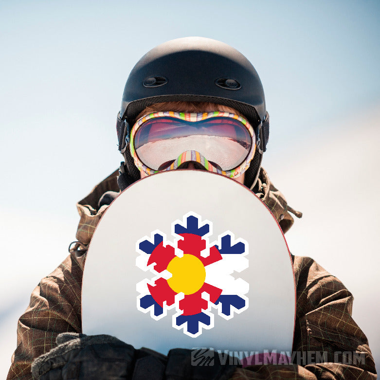 Colorado flag snowflake sticker