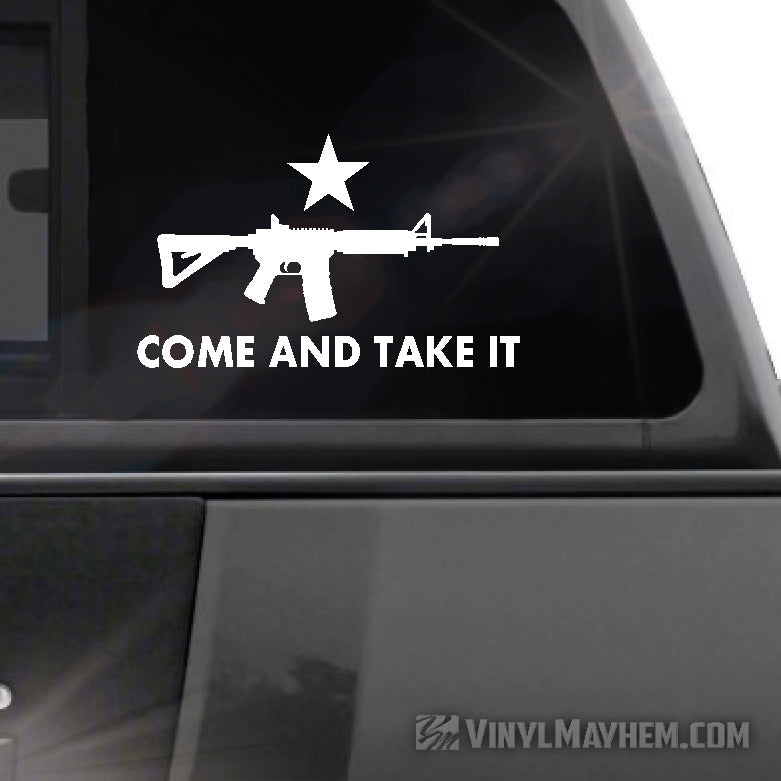 Come and Take it Back Window Decal Black/White