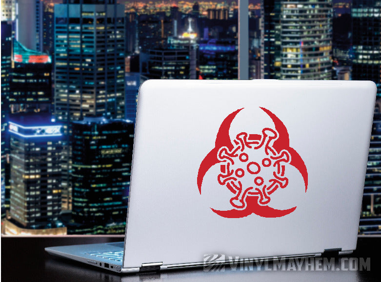 Coronavirus Biohazard warning symbol vinyl sticker
