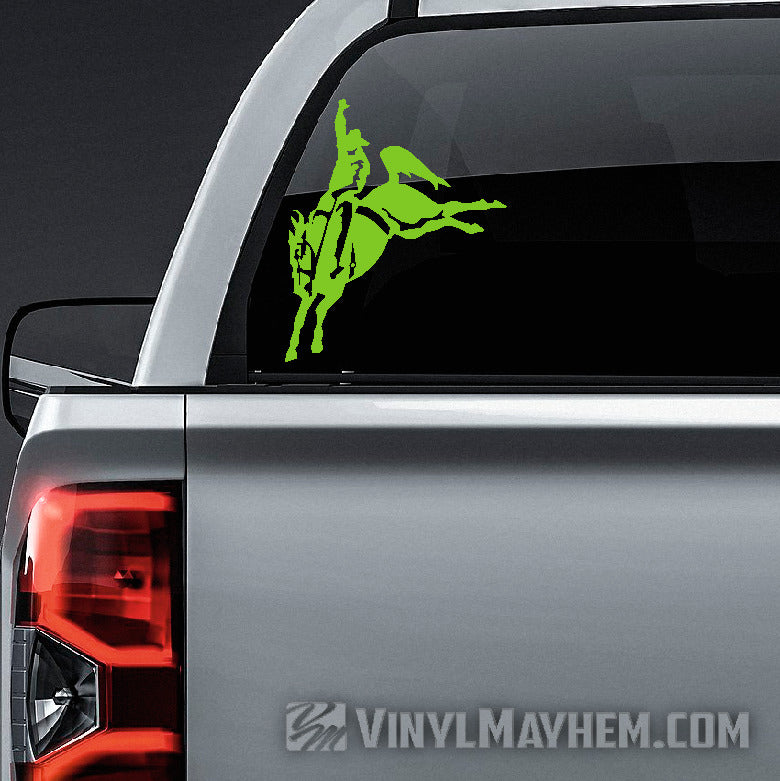 Cowboy Bronco vinyl sticker in California