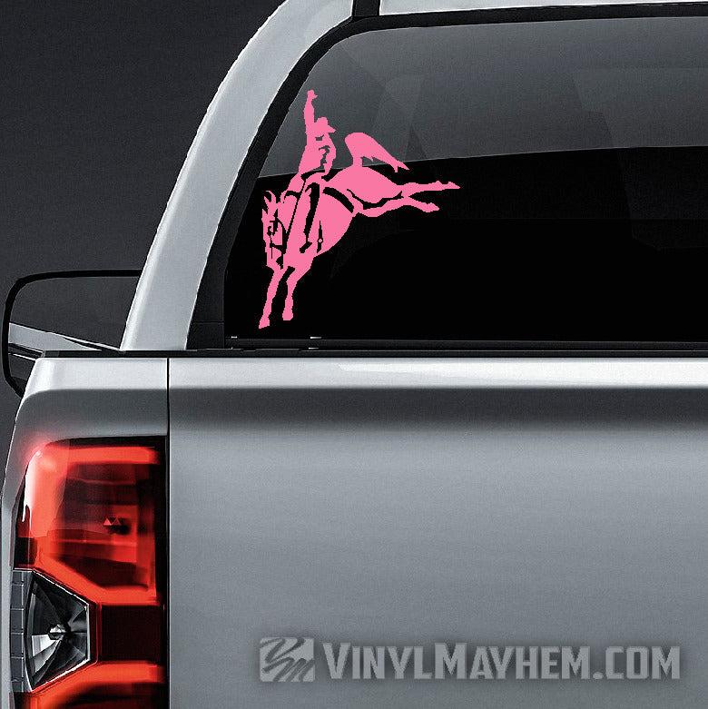 Cowboy Bronco vinyl stickers pink