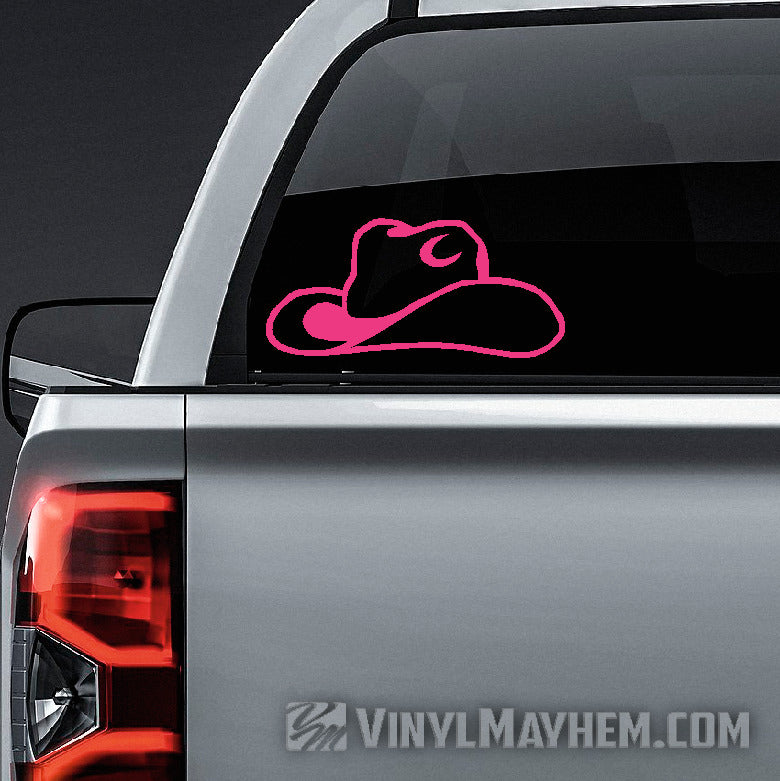 Cowboy Hat vinyl sticker pink