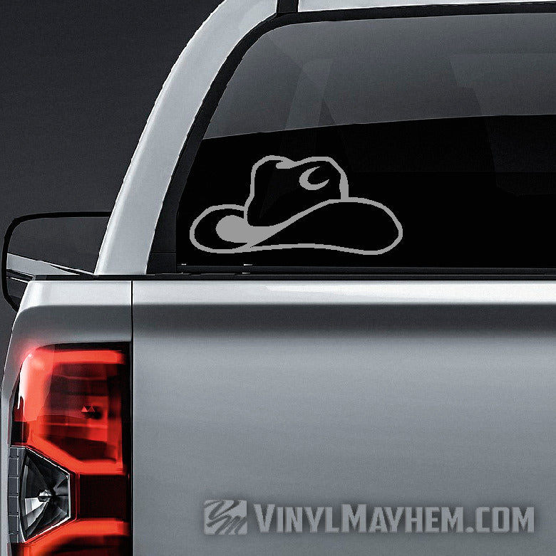 Cowboy Hat vinyl sticker white