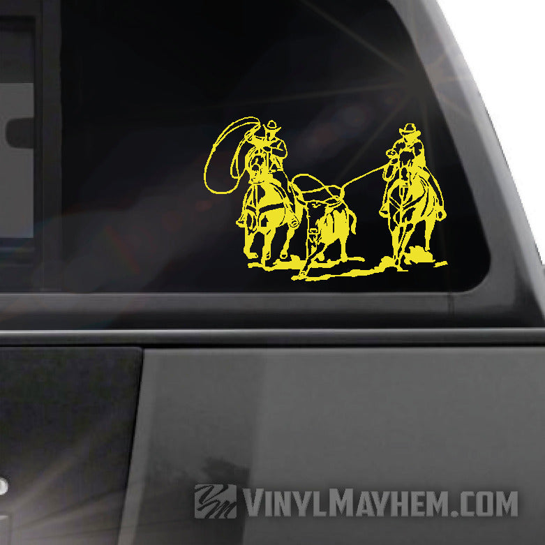 online Cowboys Roping vinyl sticker yellow