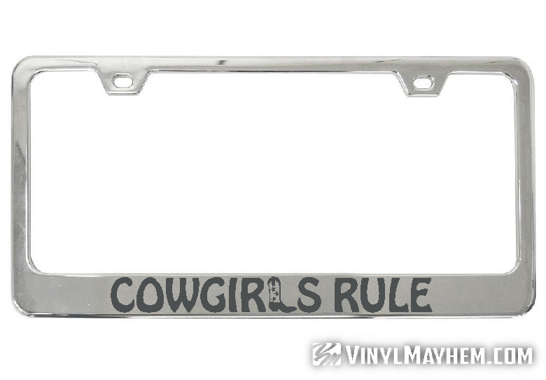 shop Cowgirls Rule license plate frame
