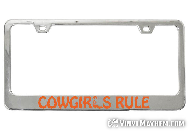 buy online Cowgirls Rule license plate frame