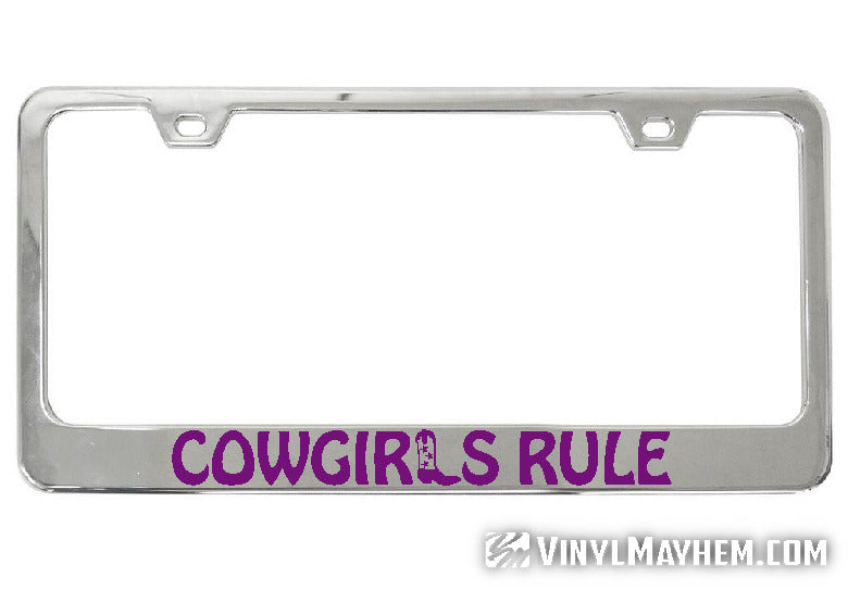 Cowgirls Rule license plate frame