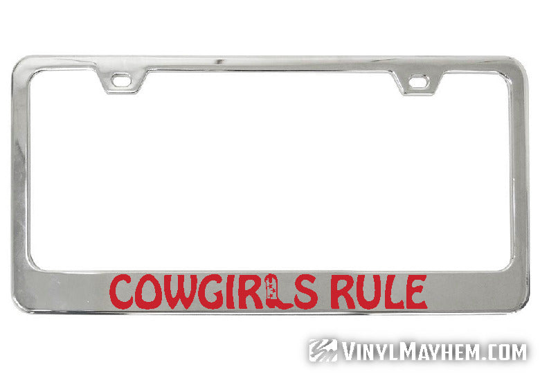 Cowgirls Rule license plate frame online in CA