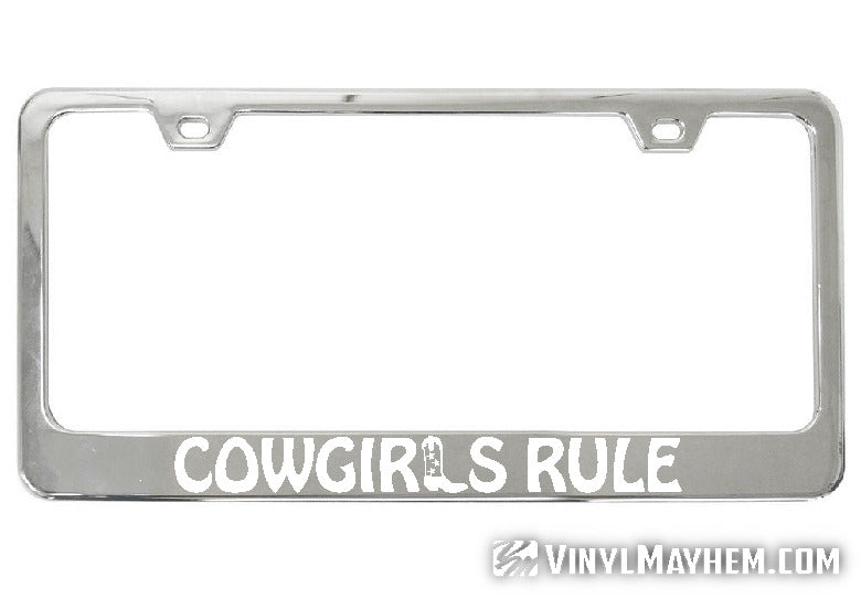 Cowgirls Rule license plate frame