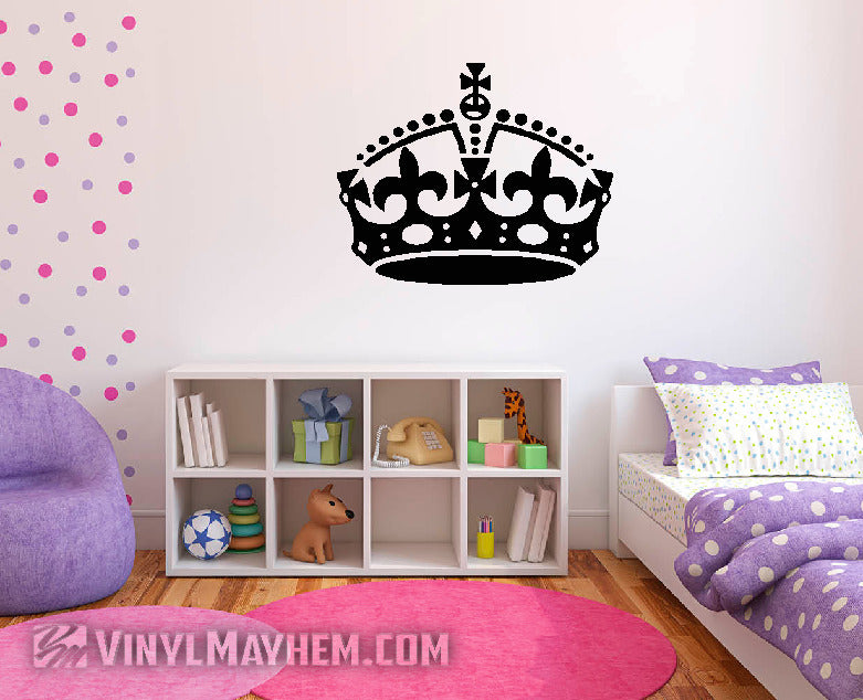 Crown with fleur-de-lis vinyl stickers