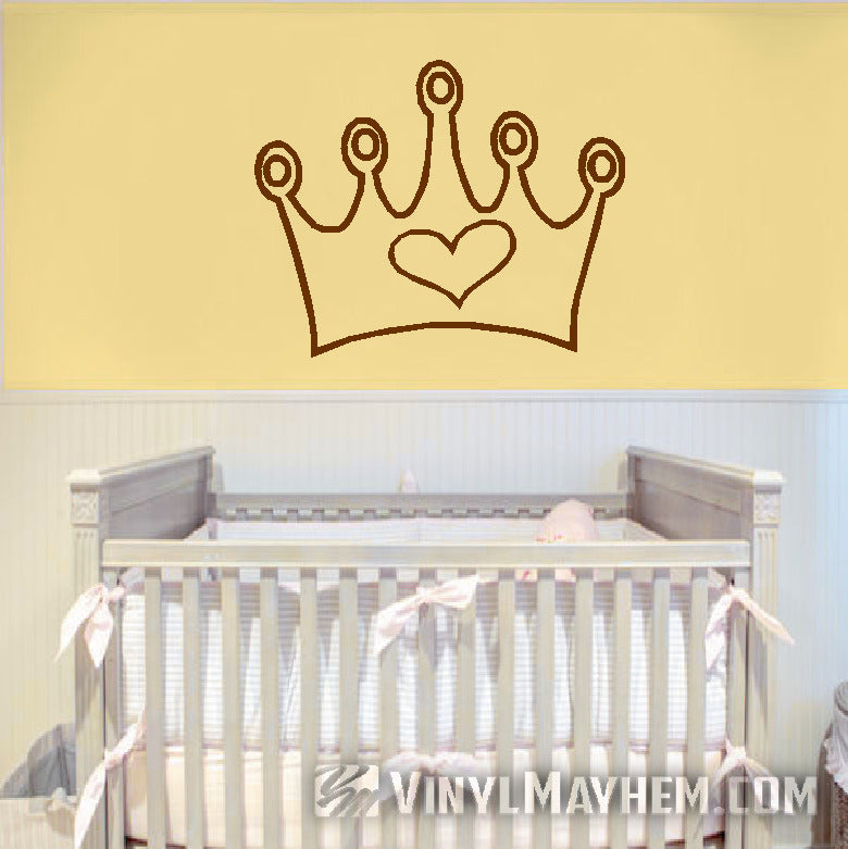 Crown with heart vinyl stickers online