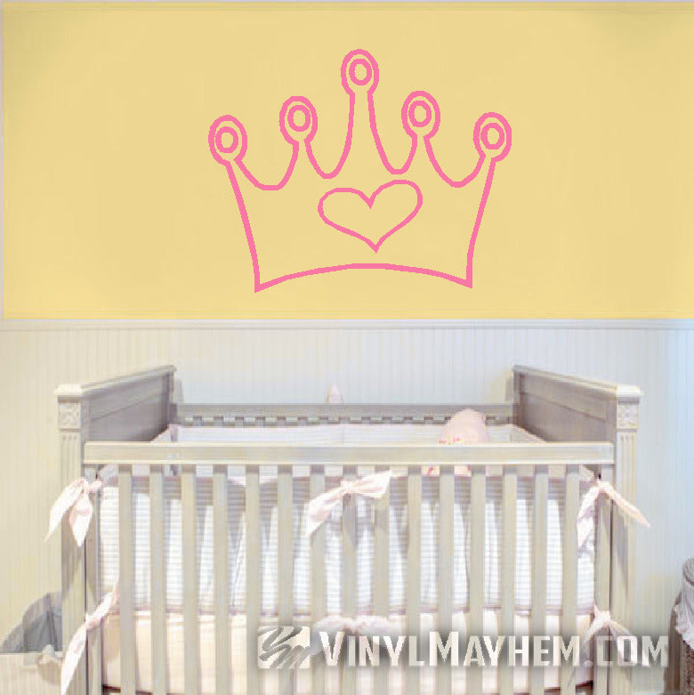 Crown with heart vinyl sticker online