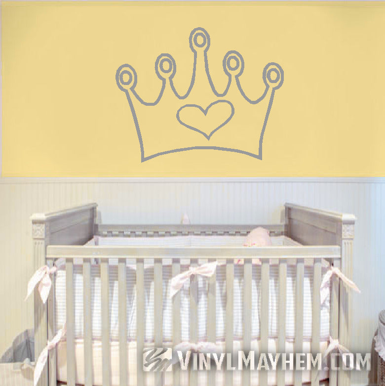 Crown with heart vinyl sticker in CA