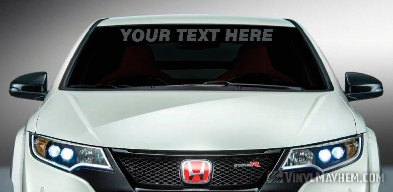 Windshield custom font and text vinyl sticker