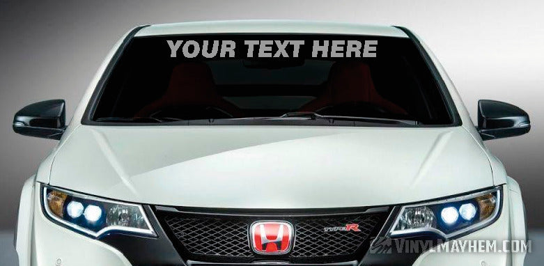 Windshield custom font and text vinyl sticker