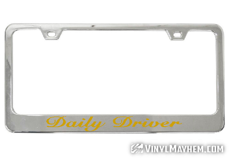 Daily Driver chrome license plate frame