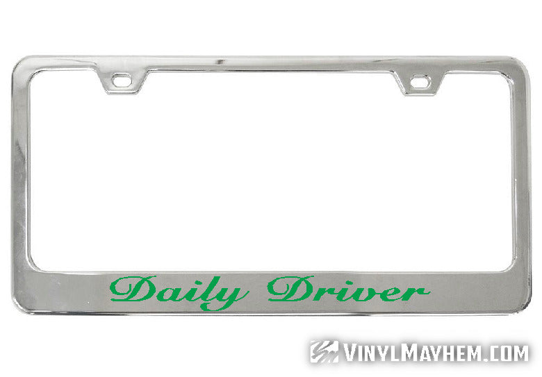 Daily Driver chrome license plate frame