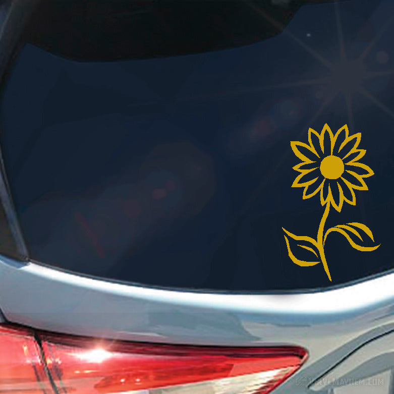 Daisy flower with stem vinyl sticker
