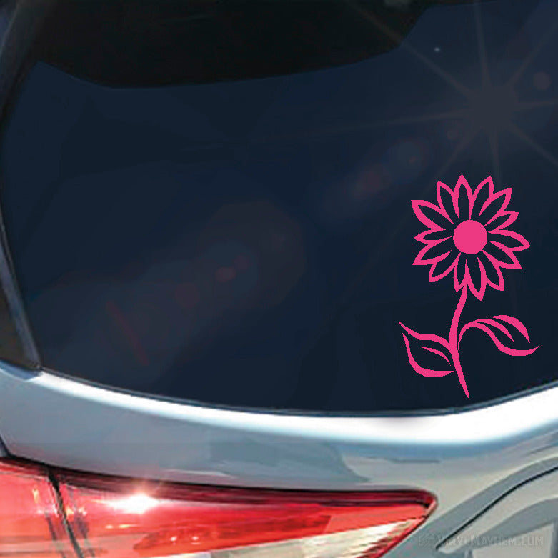 Daisy flower with stem vinyl sticker