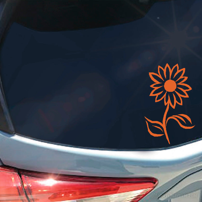 Daisy flower with stem vinyl sticker