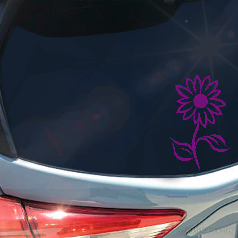 Daisy flower with stem vinyl sticker