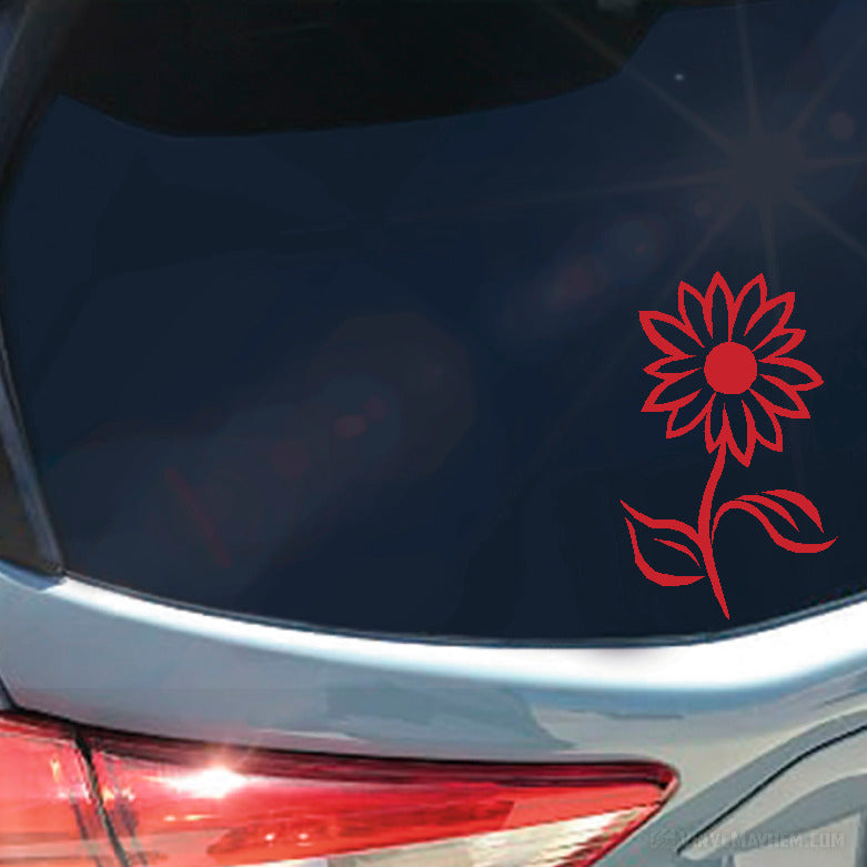 Daisy flower with stem vinyl sticker
