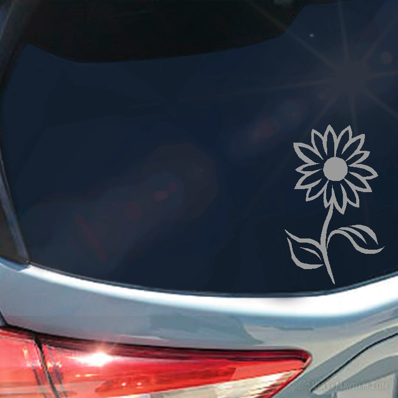 Daisy flower with stem vinyl sticker