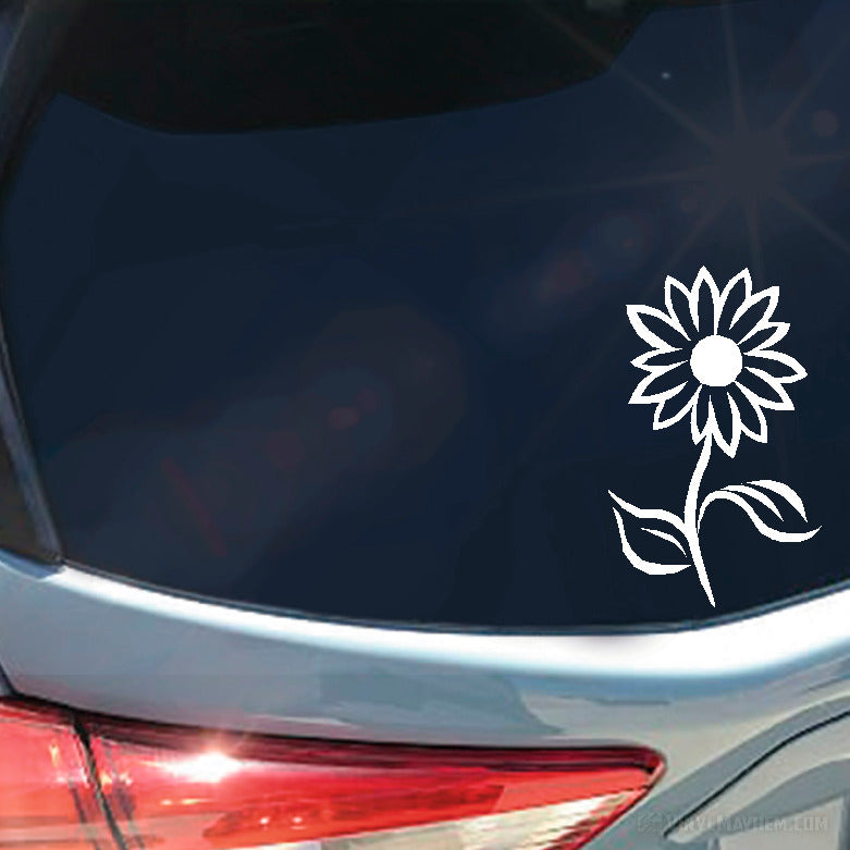 Daisy flower with stem vinyl sticker