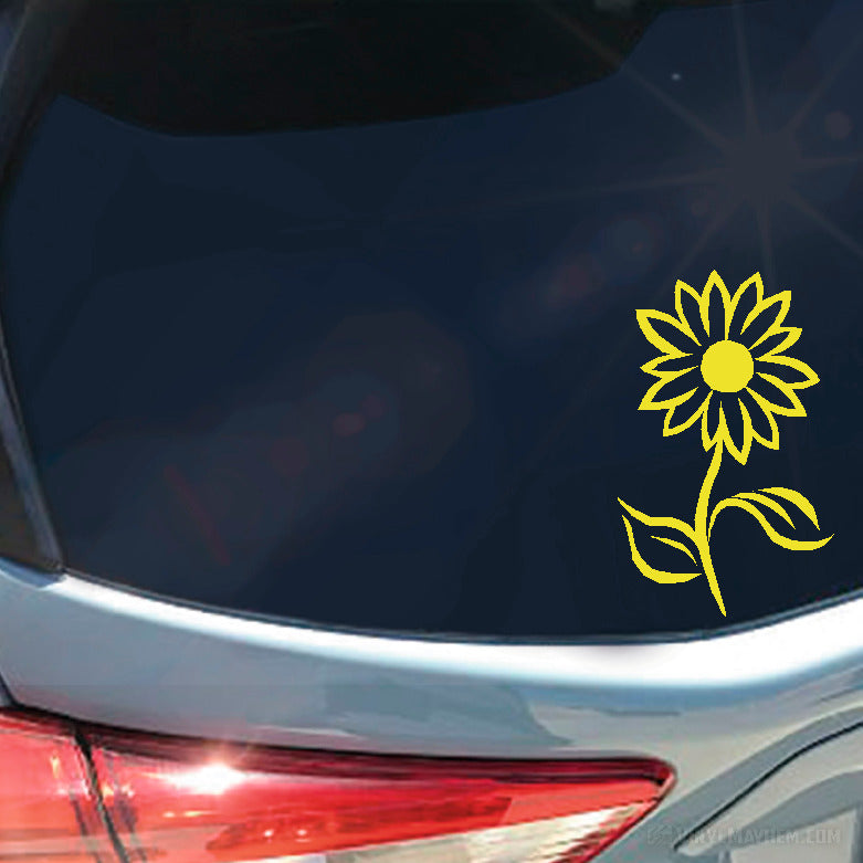 Daisy flower with stem vinyl sticker