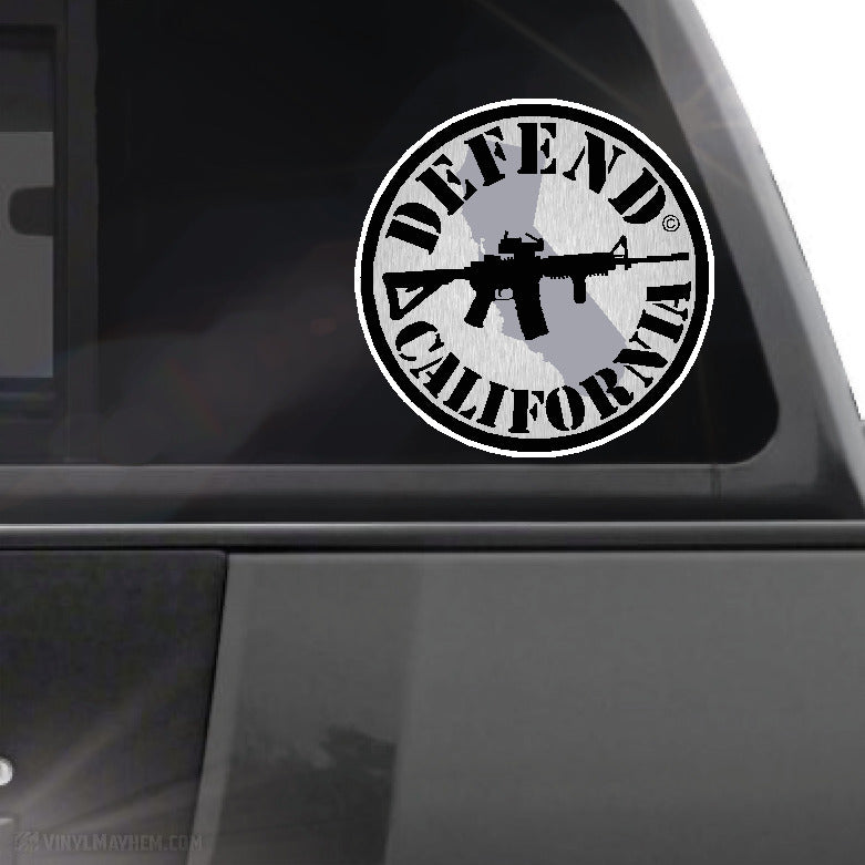 Defend California state silhouette sticker