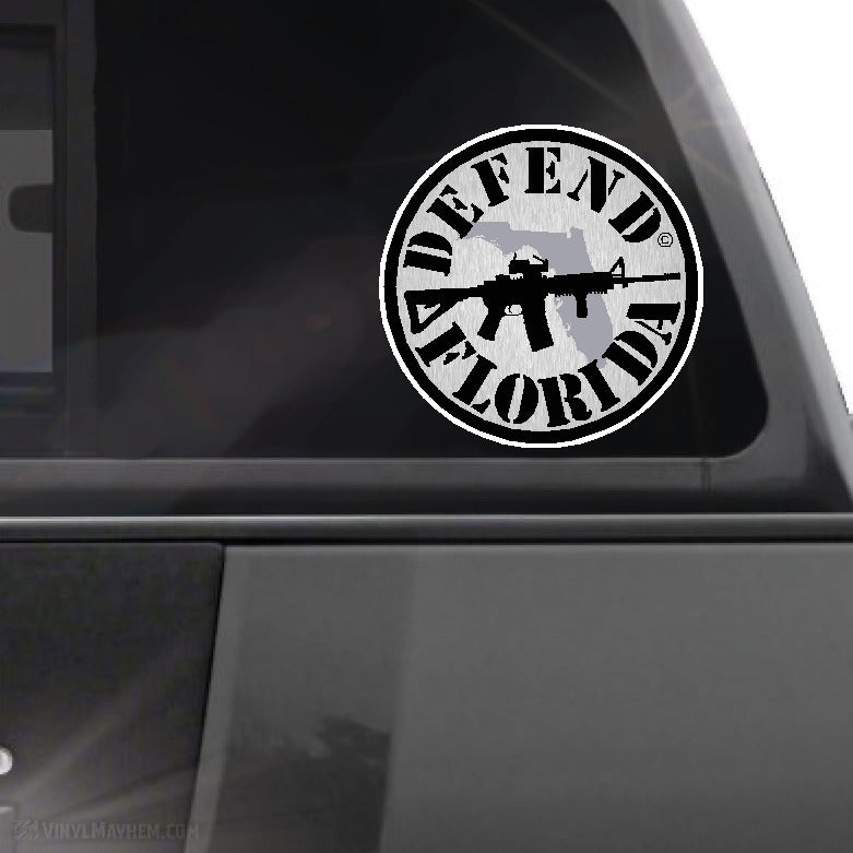 Defend Florida state silhouette sticker | 2nd Amendment Decals - Vinyl ...