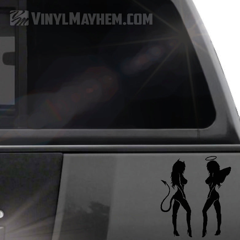 Devil Angel Girls vinyl sticker