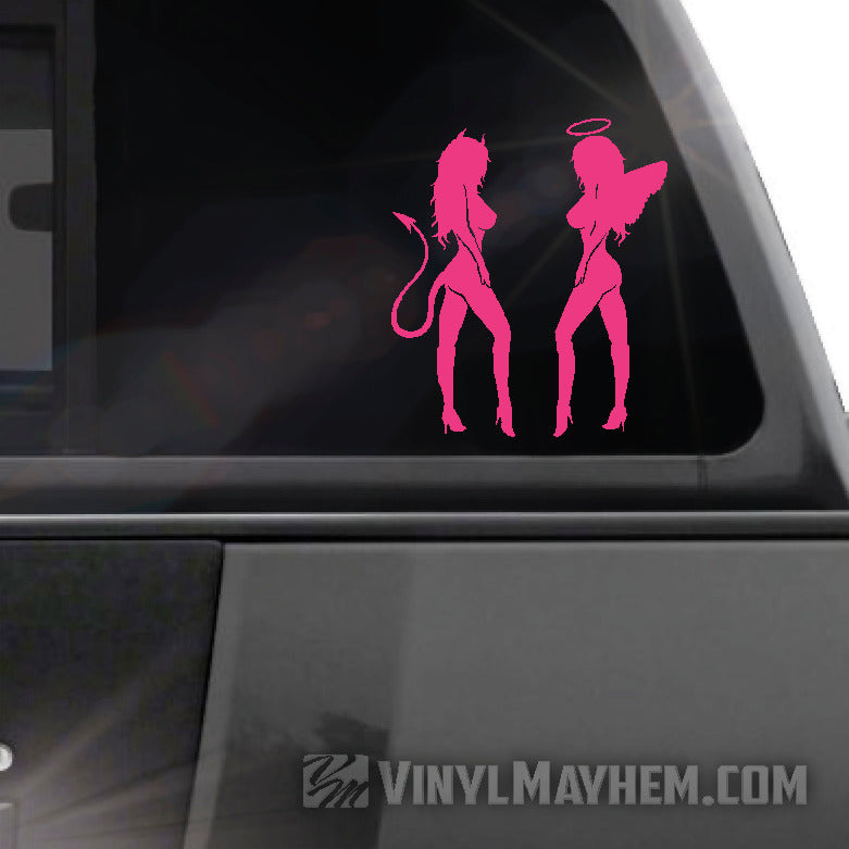 Devil Angel Girls vinyl sticker