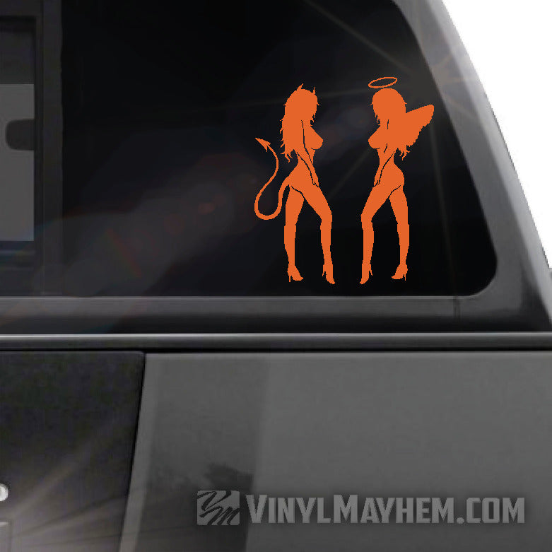 Devil Angel Girls vinyl sticker