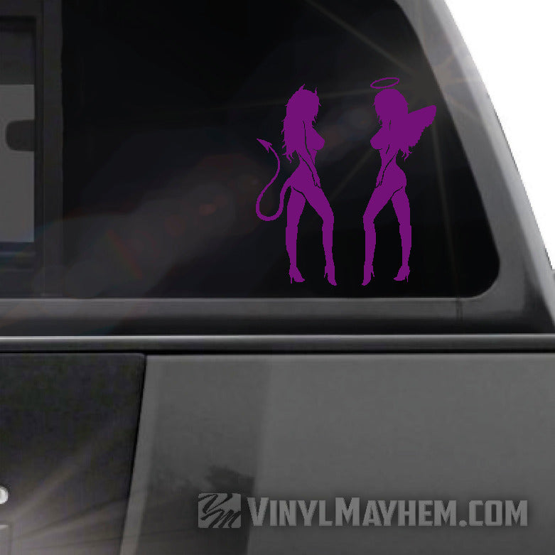 Devil Angel Girls vinyl sticker
