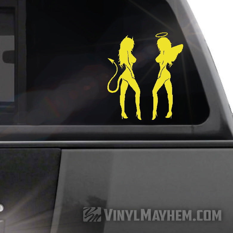 Devil Angel Girls vinyl sticker