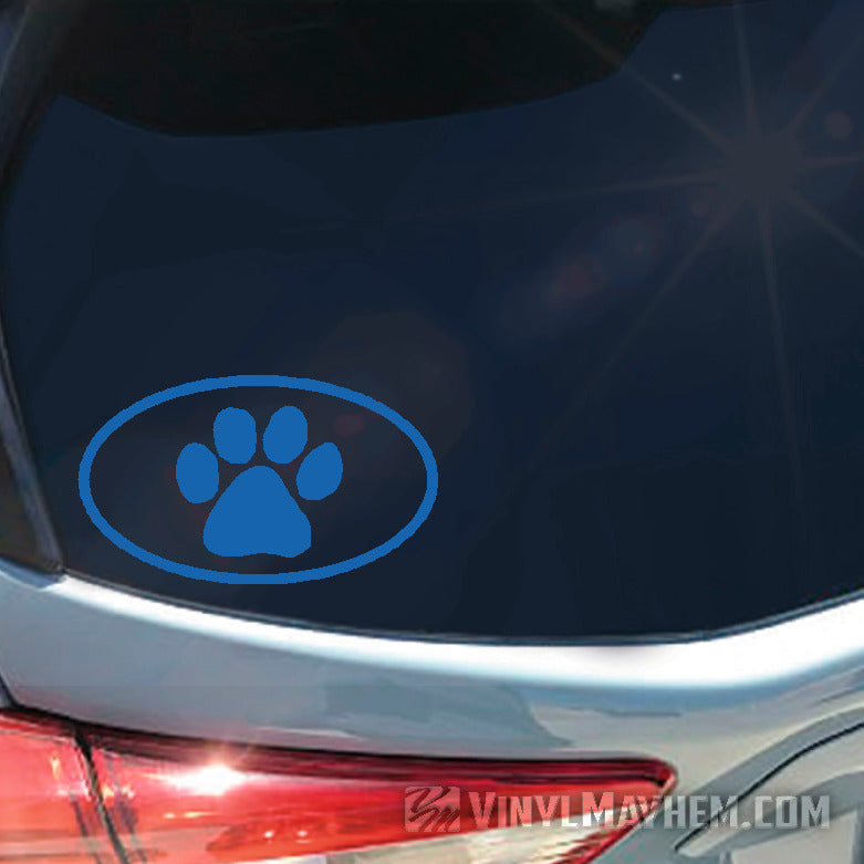 Dog Paw oval vinyl sticker online