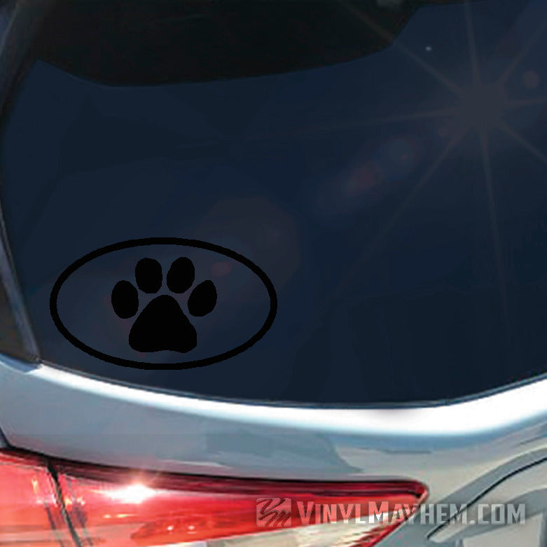 Dog Paw oval vinyl stickers