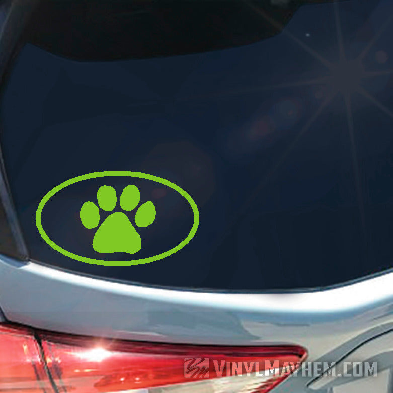 online Dog Paw oval vinyl sticker