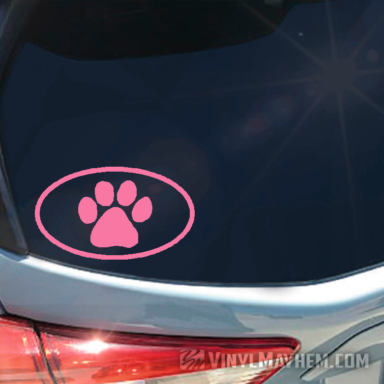 Dog Paw oval vinyl sticker