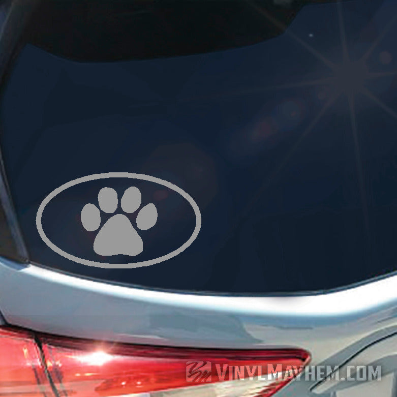 Dog Paw oval vinyl stickers online