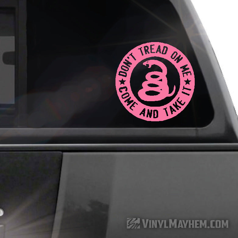 Don&#39;t Tread On Me Come And take It circle vinyl sticker online