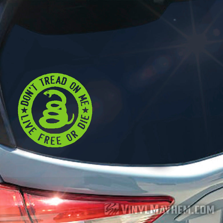 Don&#39;t Tread On Me Live Free Or Die circle vinyl sticker online