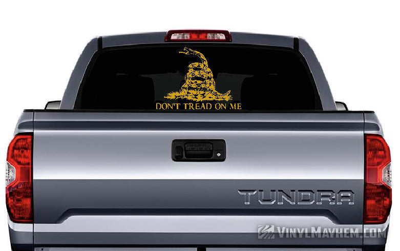Don&#39;t Tread On Me Gadsden Flag vinyl sticker yellow