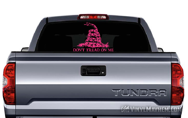 Don&#39;t Tread On Me Gadsden Flag vinyl sticker pink