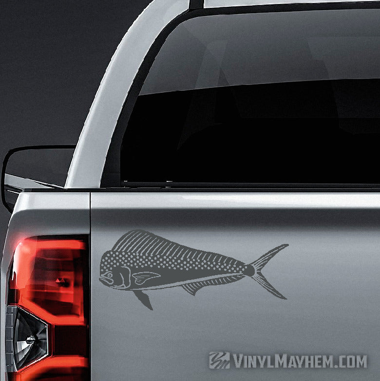 Dorado Mahi-Mahi vinyl sticker gray