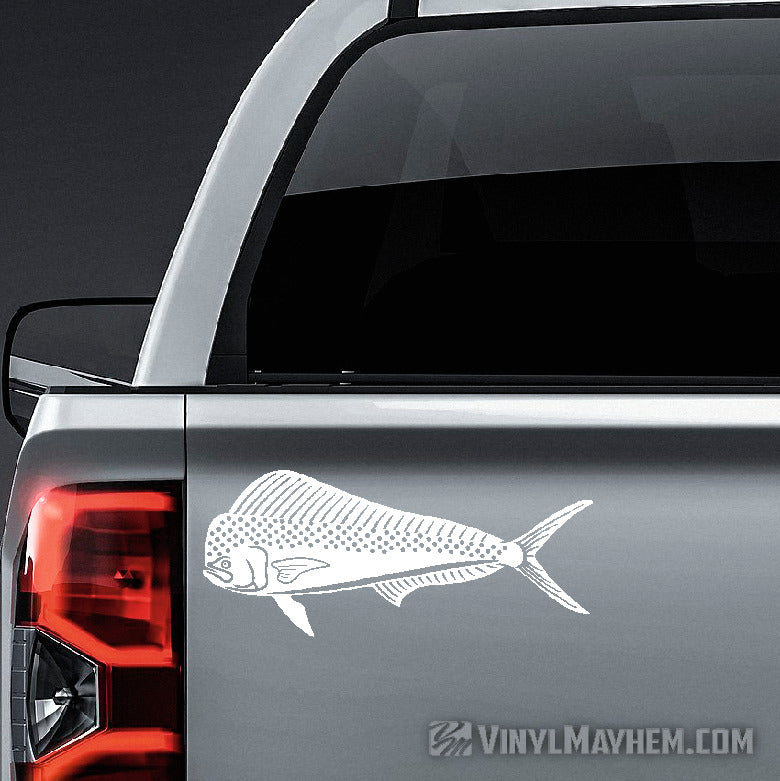 Dorado Mahi-Mahi vinyl sticker white
